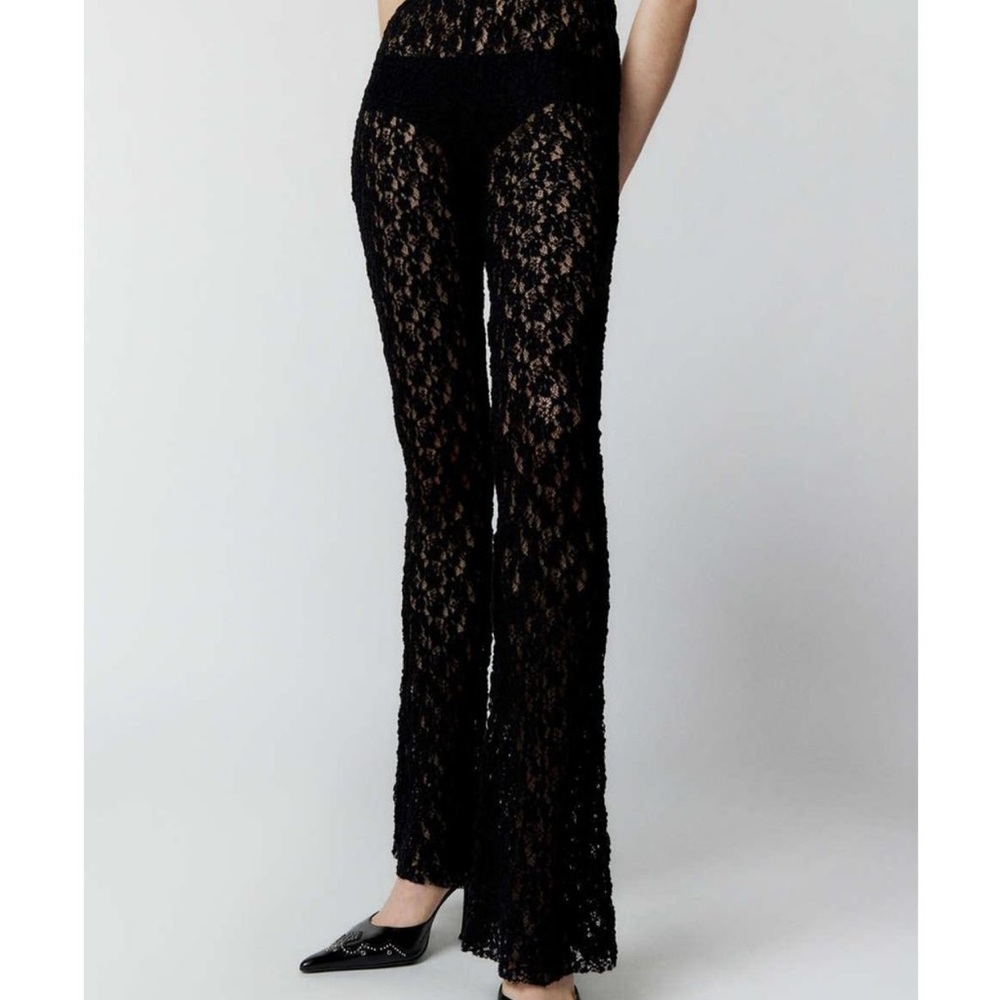 Sheer black lace pants urban outfitters silence & noise size small NWT